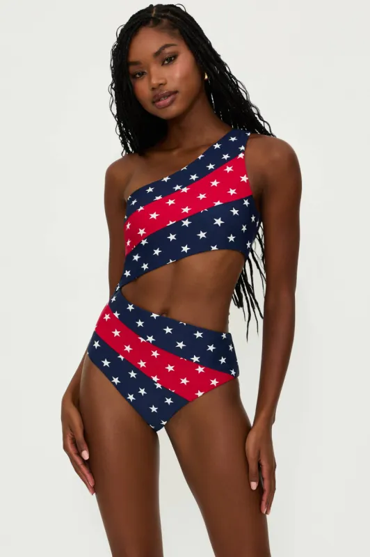 Joyce One Piece Liberty Stars sold by Beach Riot