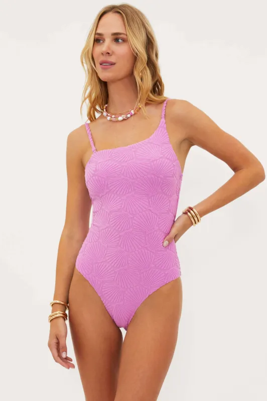 Athena One Piece Shell Pink Terry sold by Beach Riot