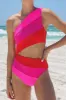 Joyce One Piece Fuchsia Red Neon Pink sold by Beach Riot