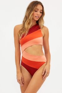 Joyce One Piece Desert Clay Colorblock sold by Beach Riot