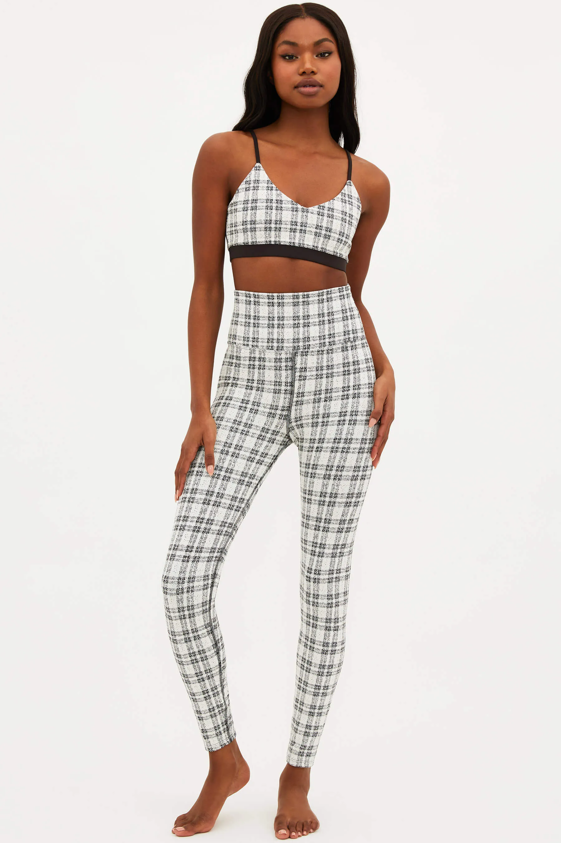 Piper Legging Ivory Plaid sold by Beach Riot