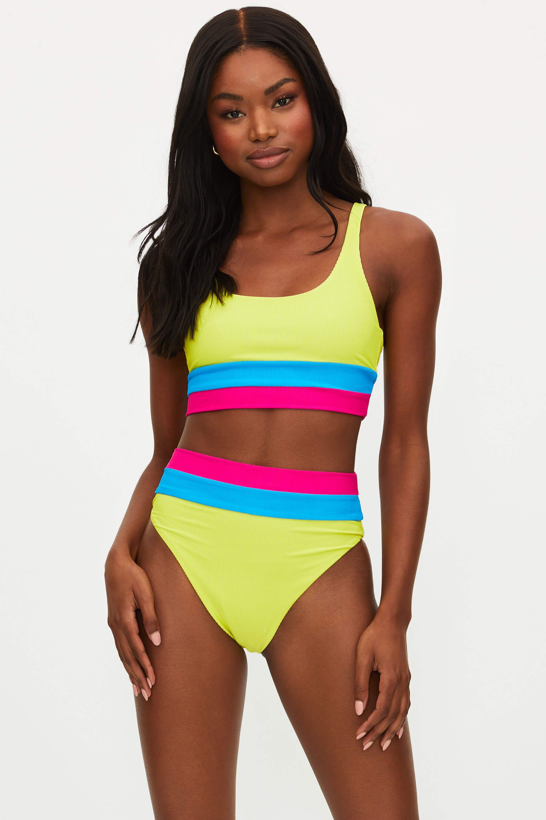 Heidi Bottom Retro Brights Colorblock sold by Beach Riot product image thumbnail 2