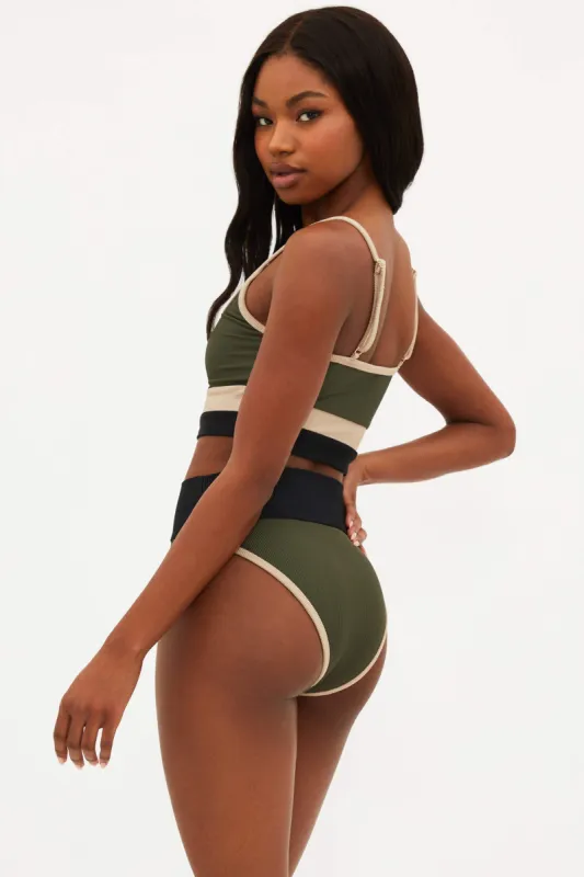 Emmy Bottom Military Olive Colorblock sold by Beach Riot