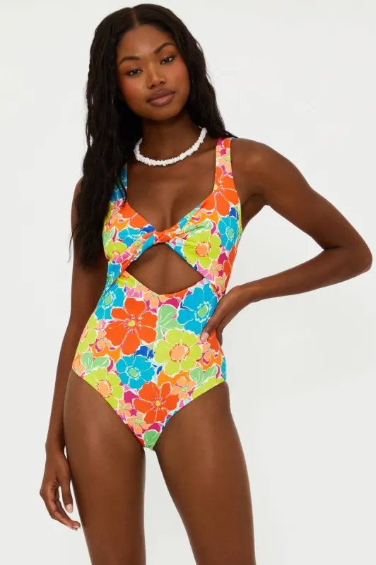 Tyler One Piece Neon Blooms Waffle made by Beach Riot