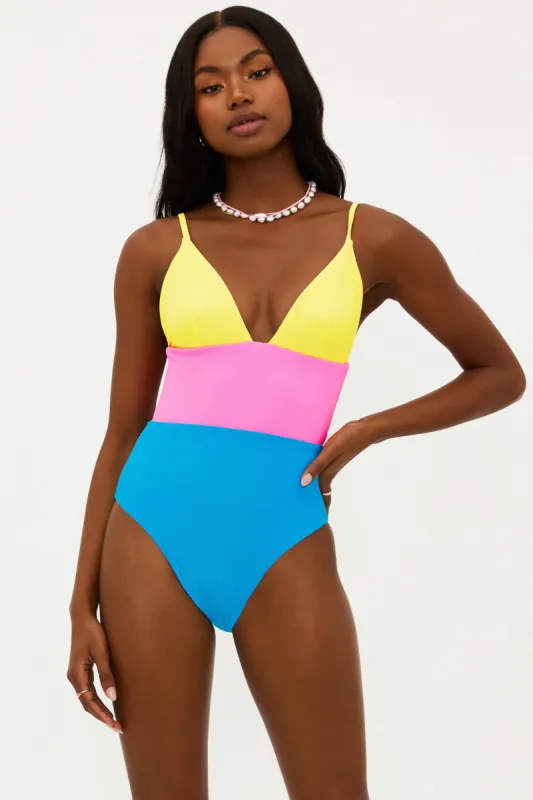 Wren One Piece Coral Reef Colorblock sold by Beach Riot