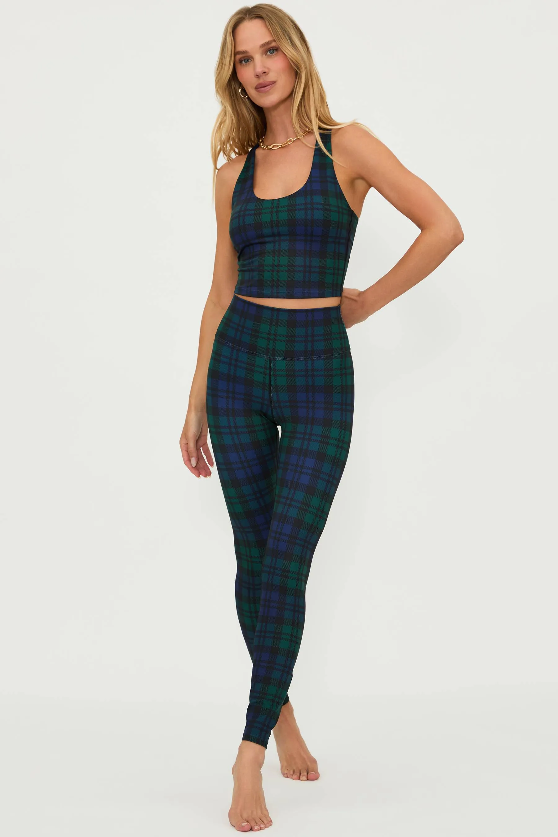 Piper Legging Wintergreen Plaid sold by Beach Riot