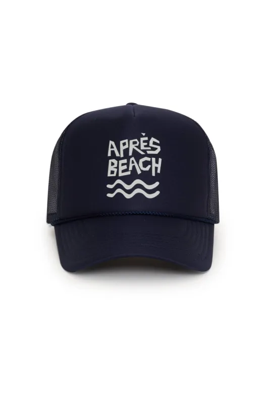 Apres Beach Trucker Hat Navy sold by Beach Riot