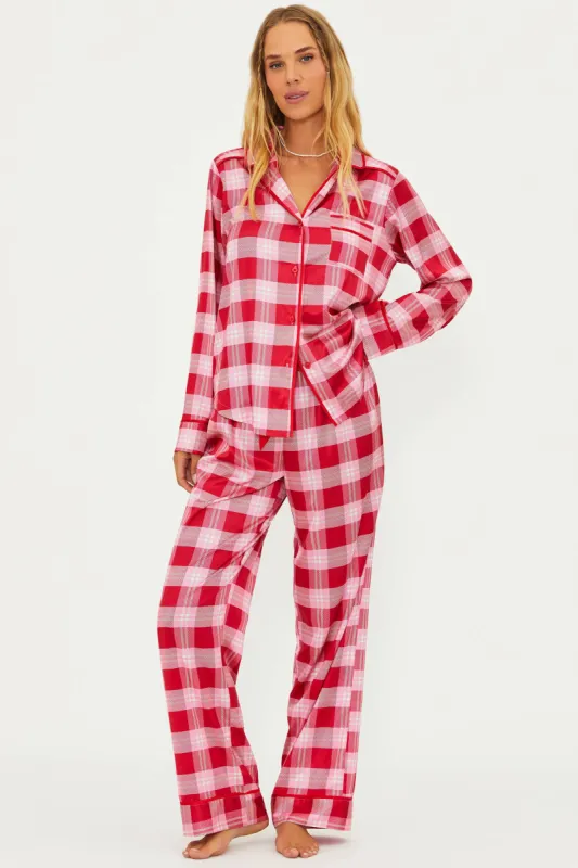 Livy Top & Connie Pant Set Candy Cane Plaid made by Beach Riot