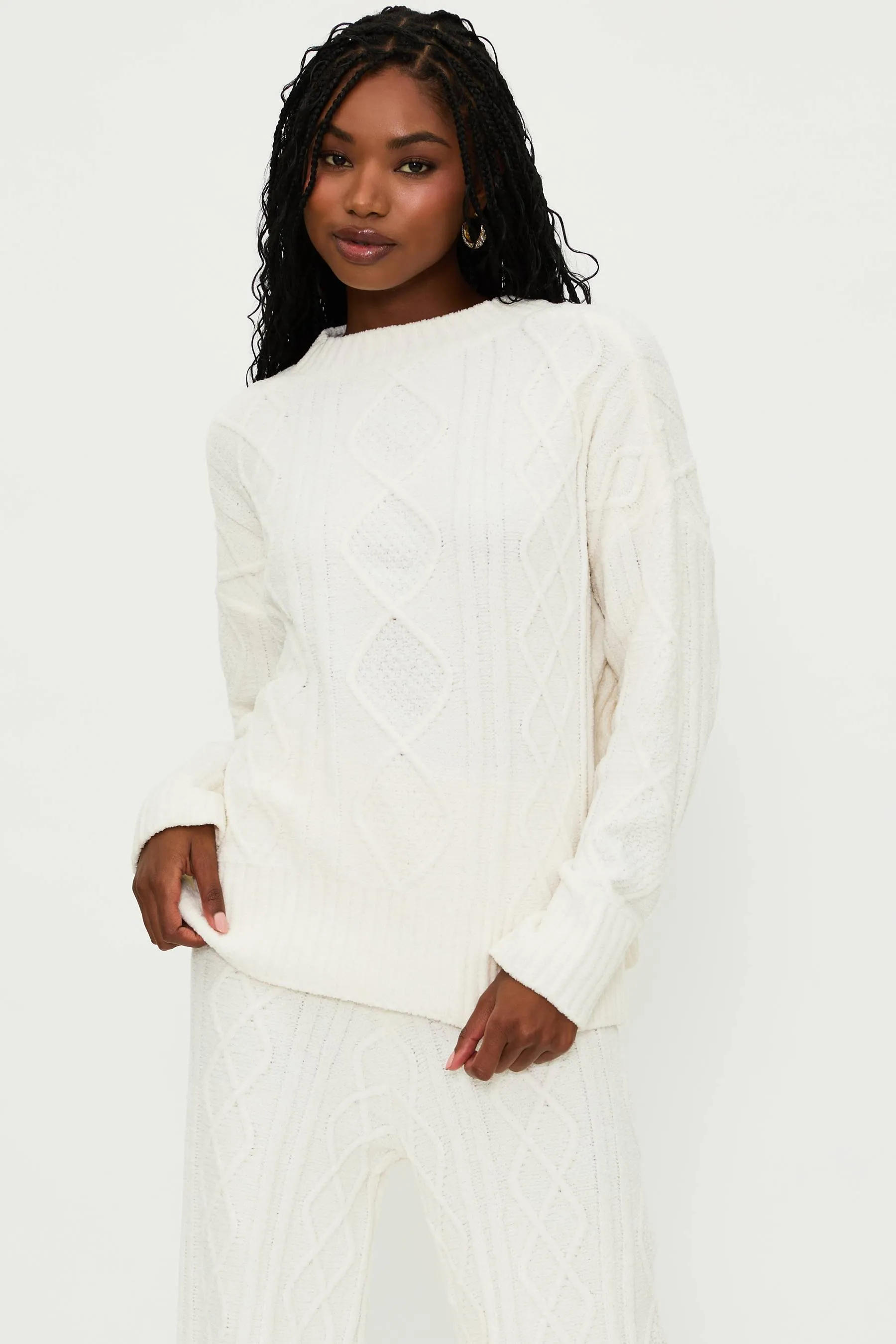 Callie Sweater Cream Cable sold by Beach Riot product image thumbnail 5