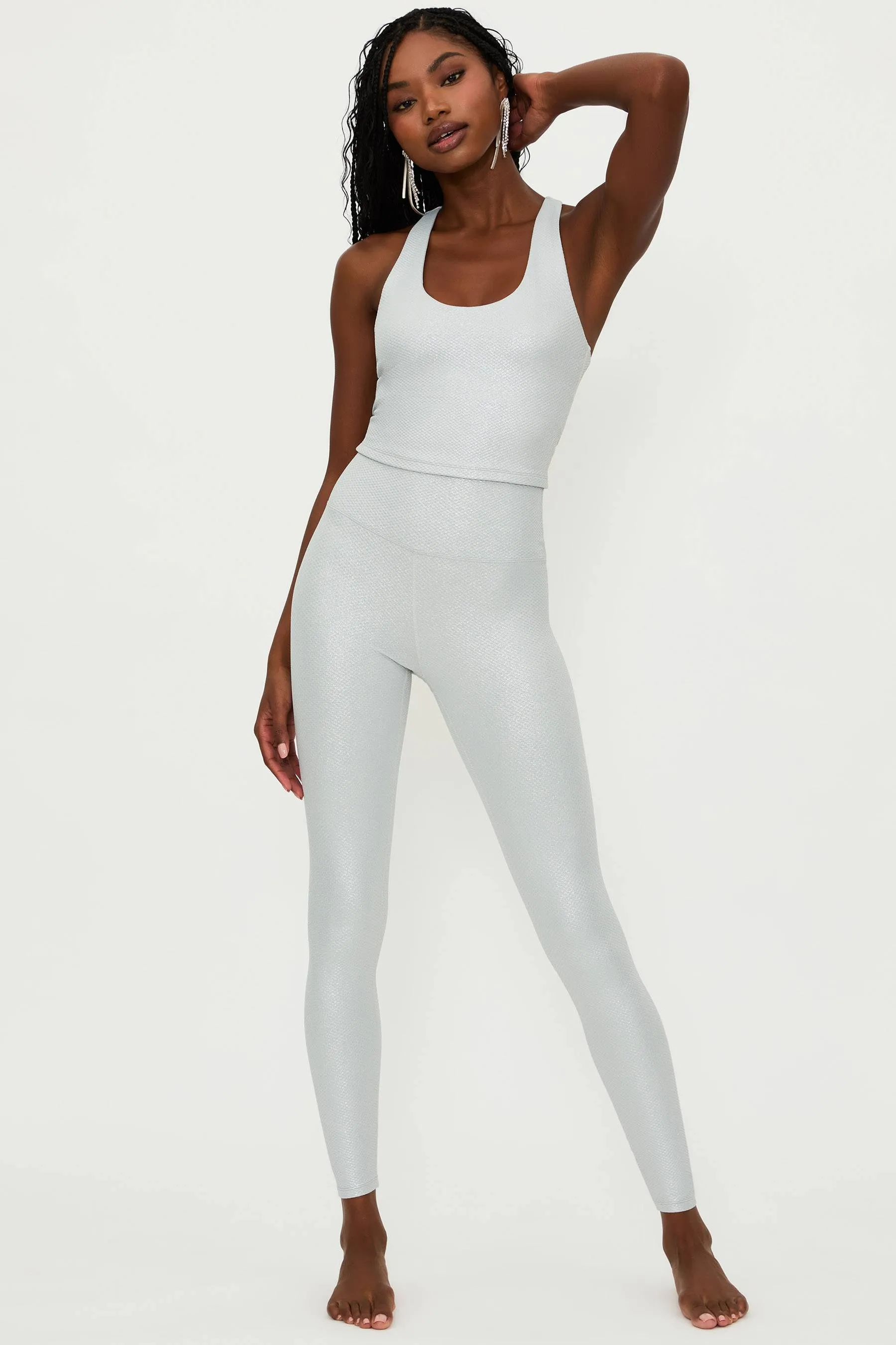 Piper Legging Silver Shine Waffle sold by Beach Riot product image thumbnail 5