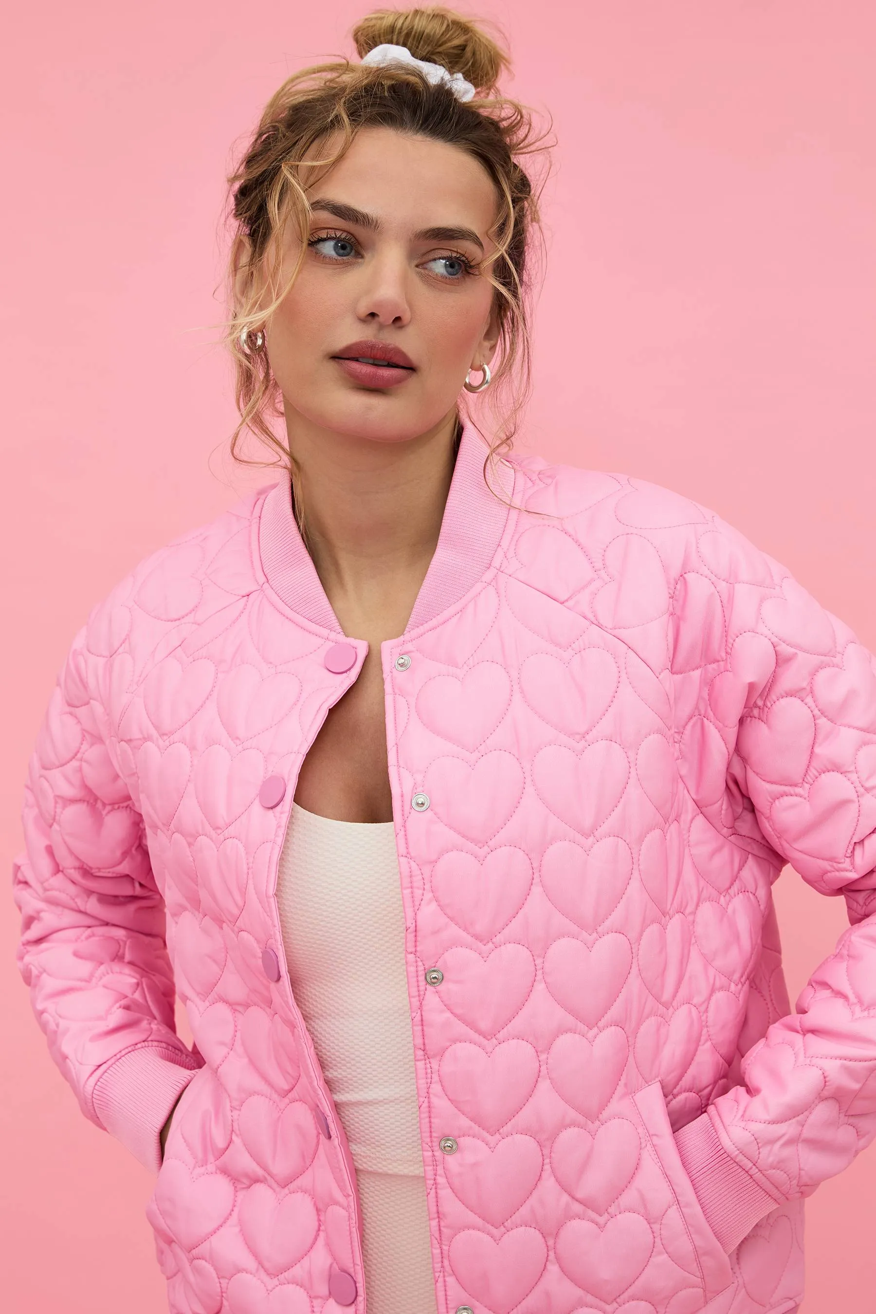 Flight Jacket Prism Pink Heart sold by Beach Riot product image thumbnail 3