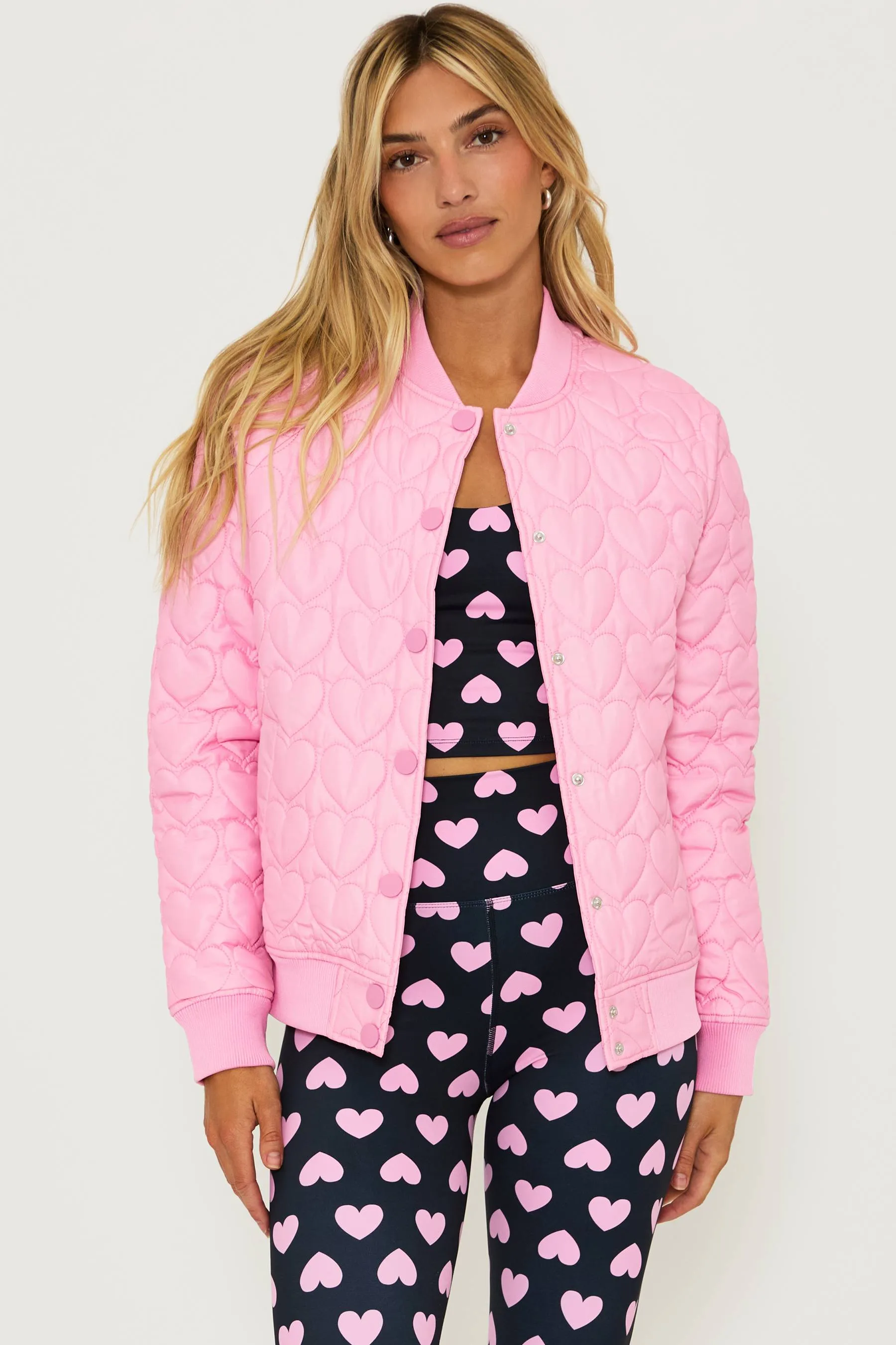 Flight Jacket Prism Pink Heart sold by Beach Riot