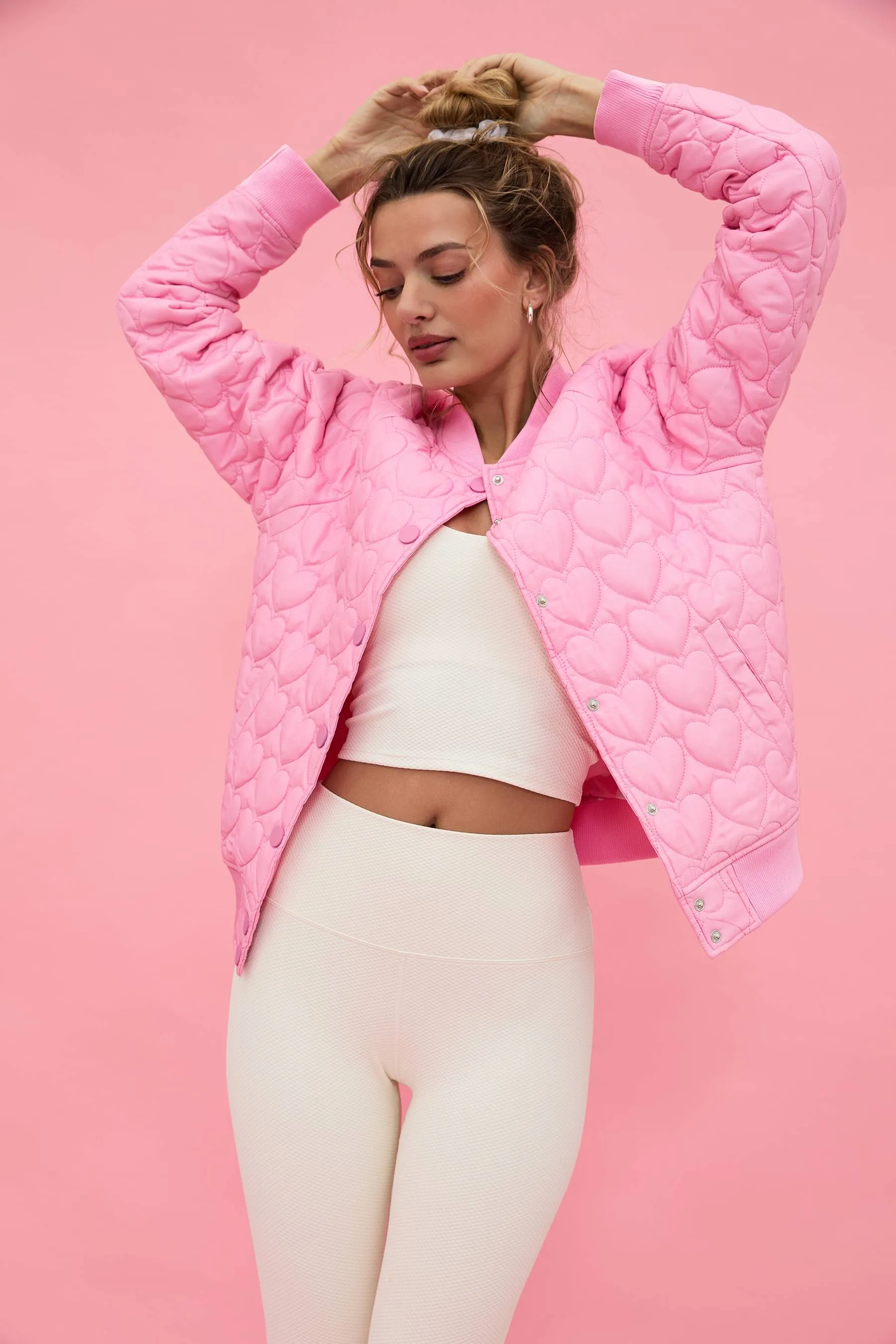 Flight Jacket Prism Pink Heart sold by Beach Riot product image thumbnail 4