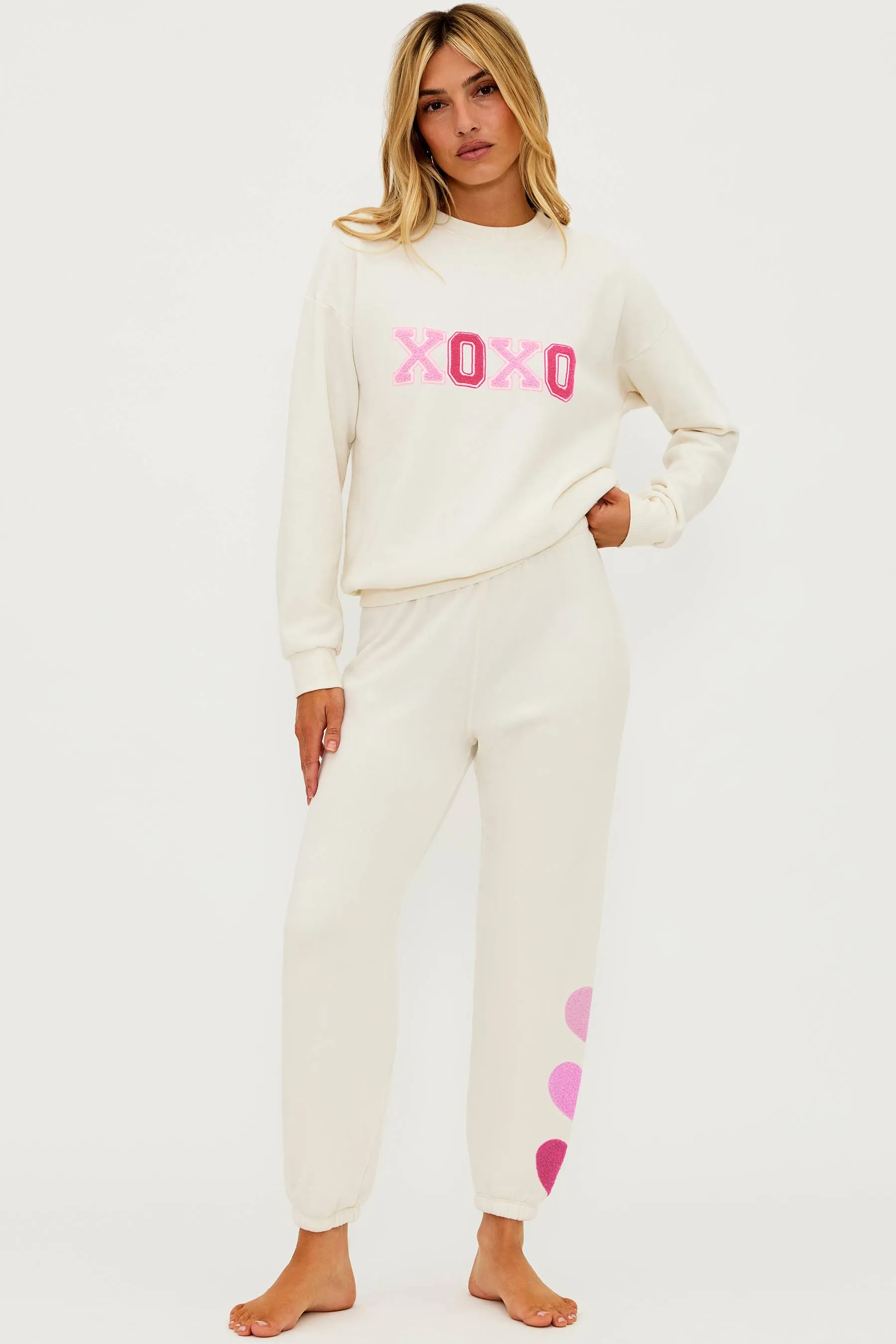 Georgie Pant XOXO Cream sold by Beach Riot