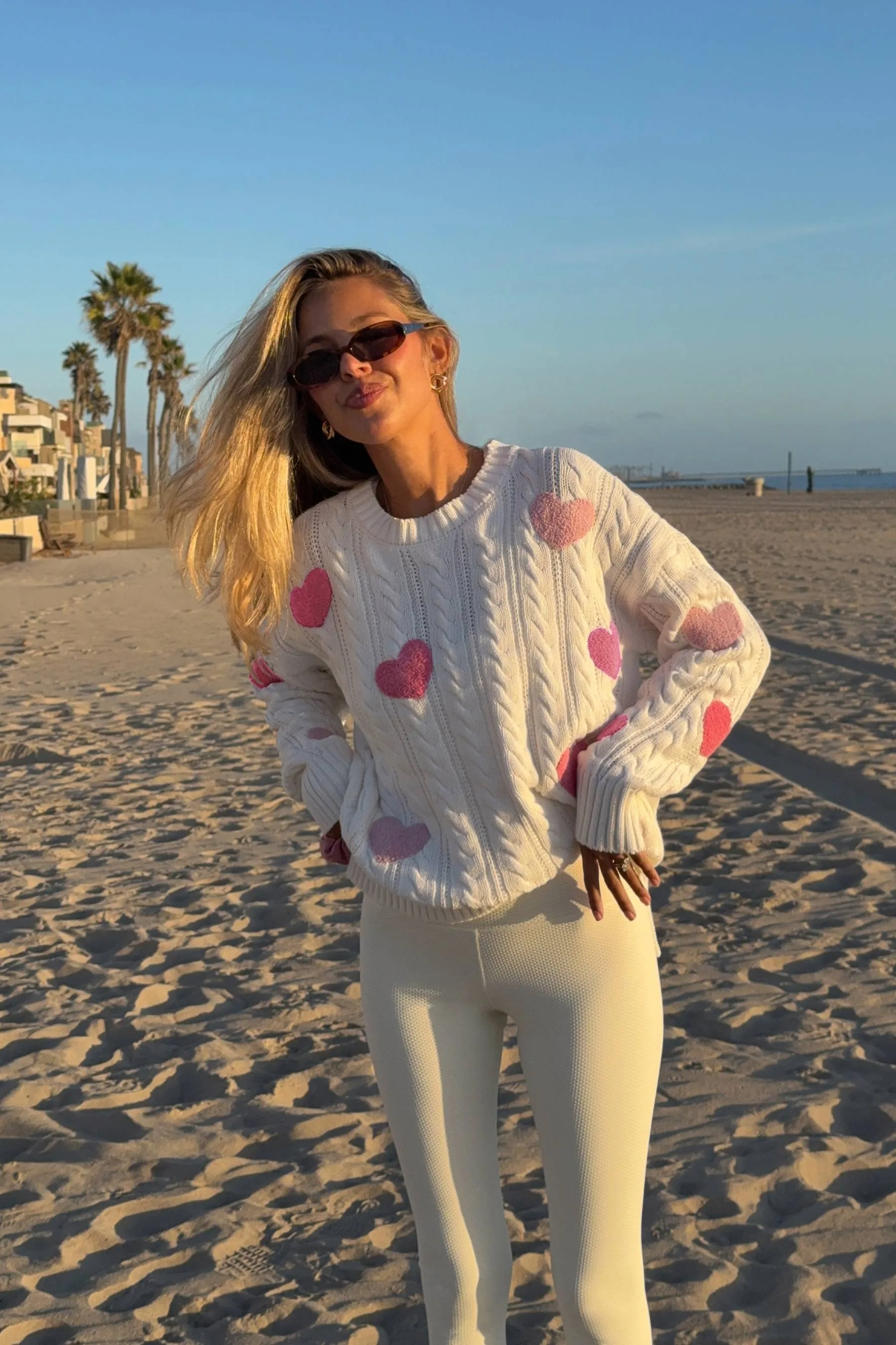 Callie Sweater XOXO Ivory Cable sold by Beach Riot product image thumbnail 5