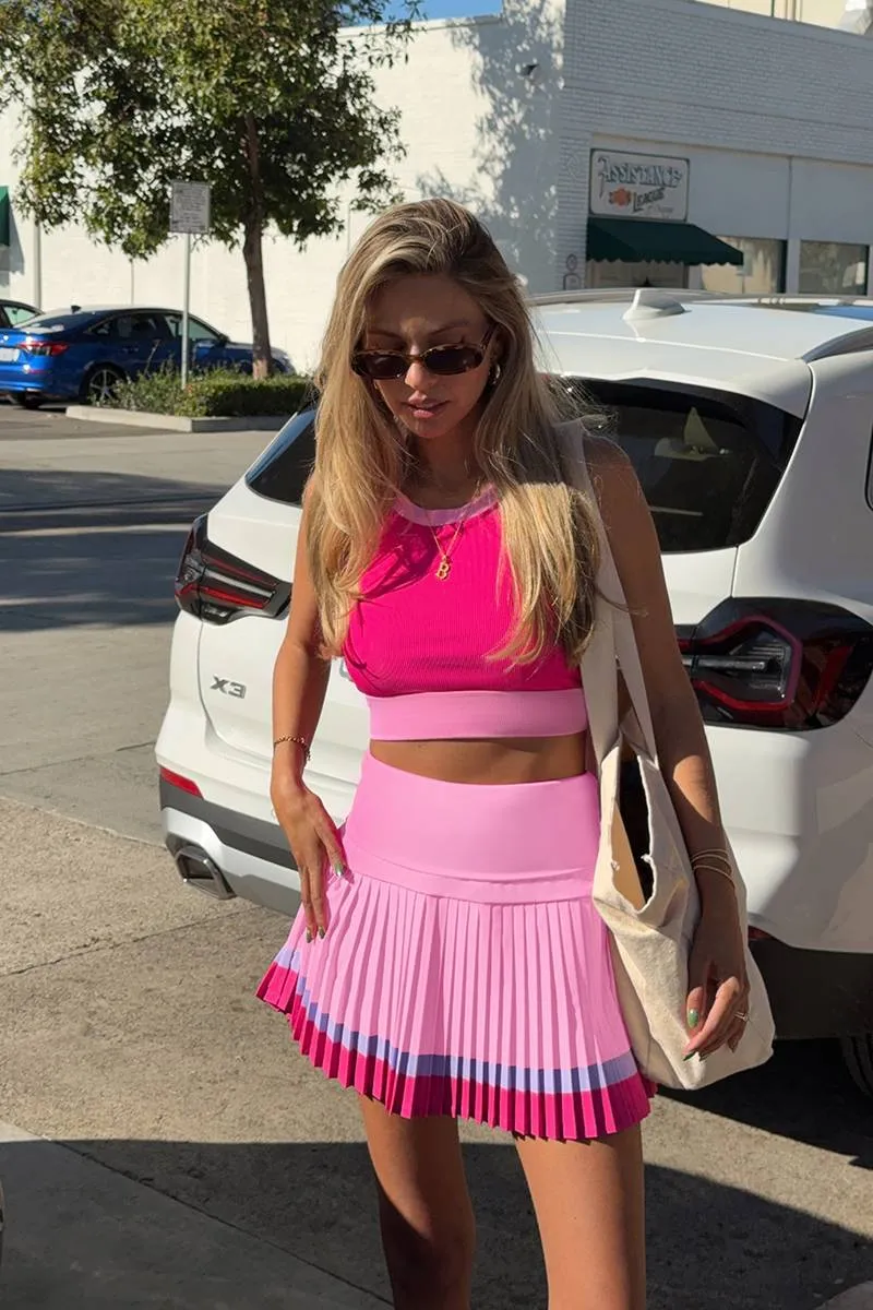 Gloria Skirt Raspberry Colorblock sold by Beach Riot product image thumbnail 3