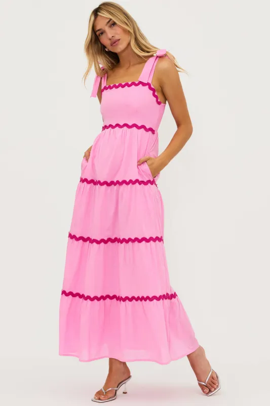 Charlotte Dress Sweet Berry Wave Pink sold by Beach Riot