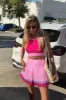 Gwen Top Raspberry Colorblock sold by Beach Riot