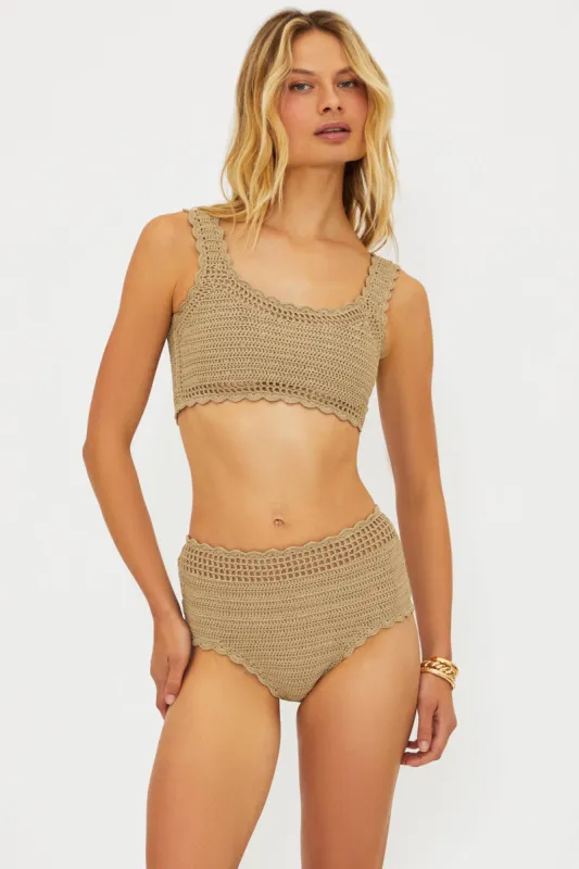 Andy Top Tan Crochet sold by Beach Riot