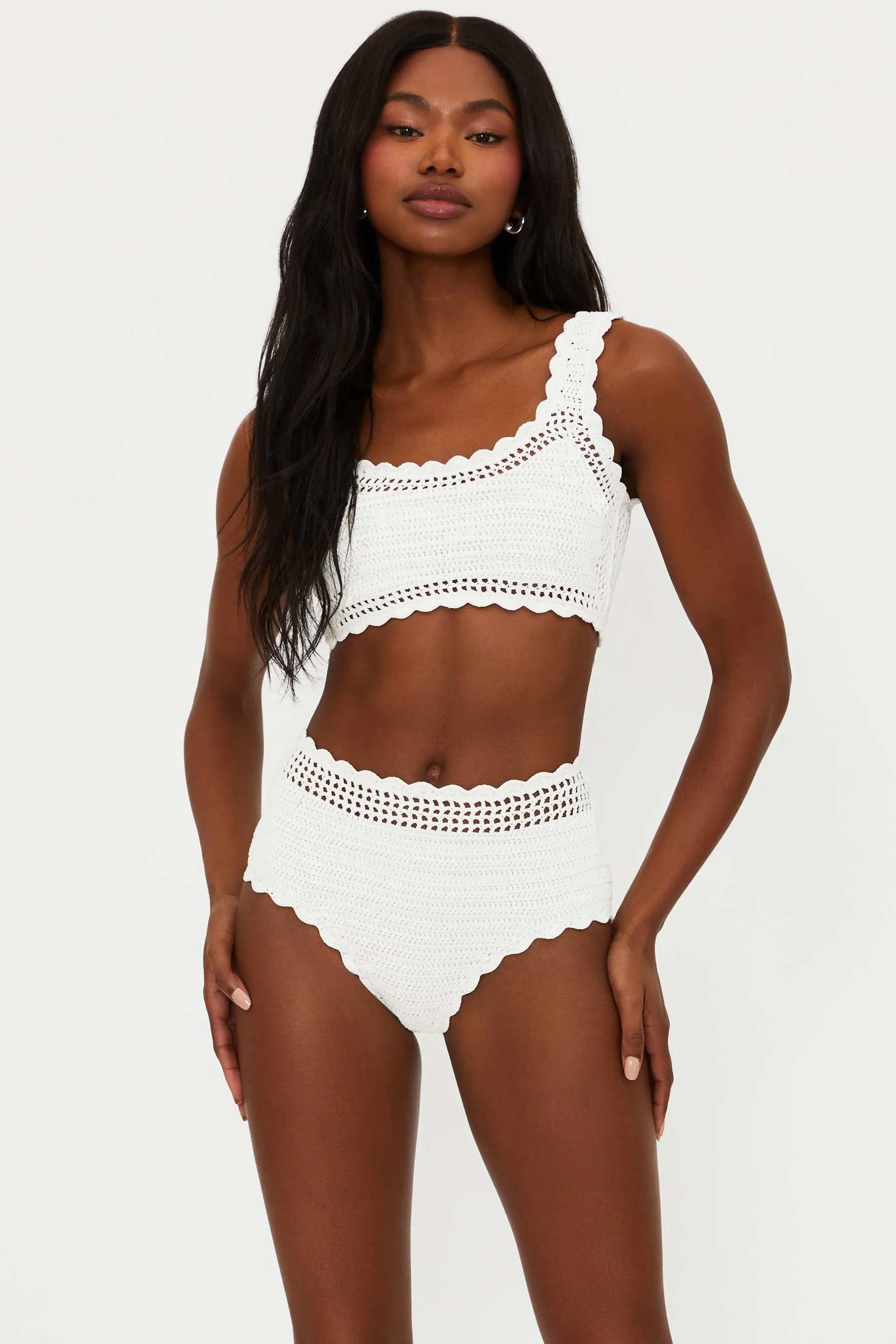 Andy Top White Crochet sold by Beach Riot
