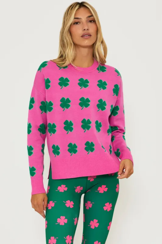 Callie Sweater Lucky Pink sold by Beach Riot