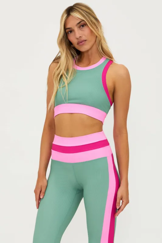 Gwen Top Sage Bloom Colorblock sold by Beach Riot