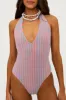 Frida One Piece Petal Stripes Terry sold by Beach Riot