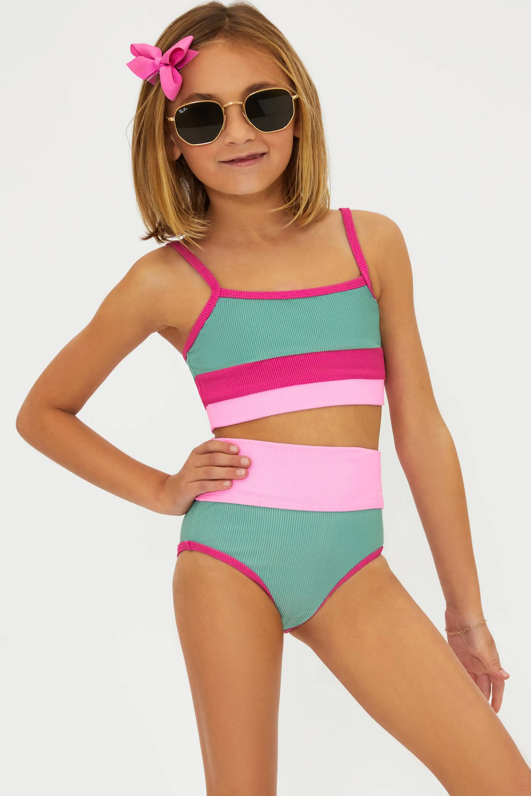 Little Eva & Emmie Set Sage Bloom Colorblock sold by Beach Riot