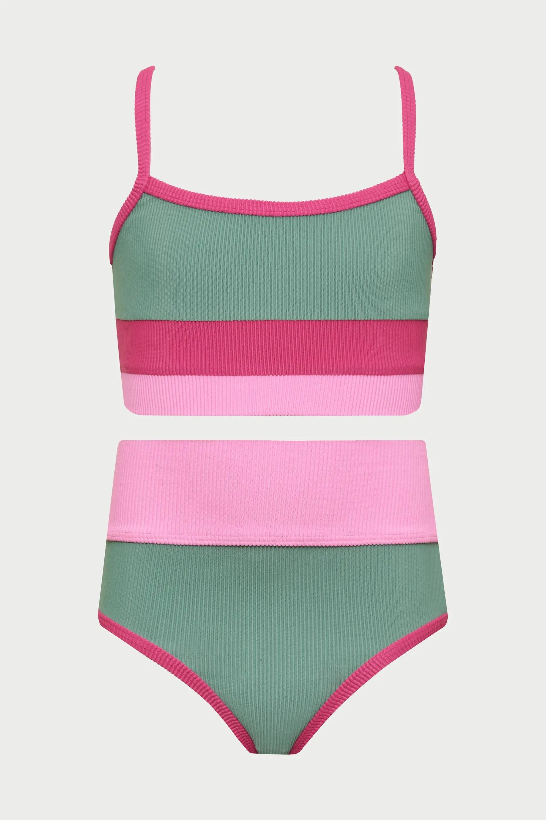 Little Eva & Emmie Set Sage Bloom Colorblock sold by Beach Riot product image thumbnail 2