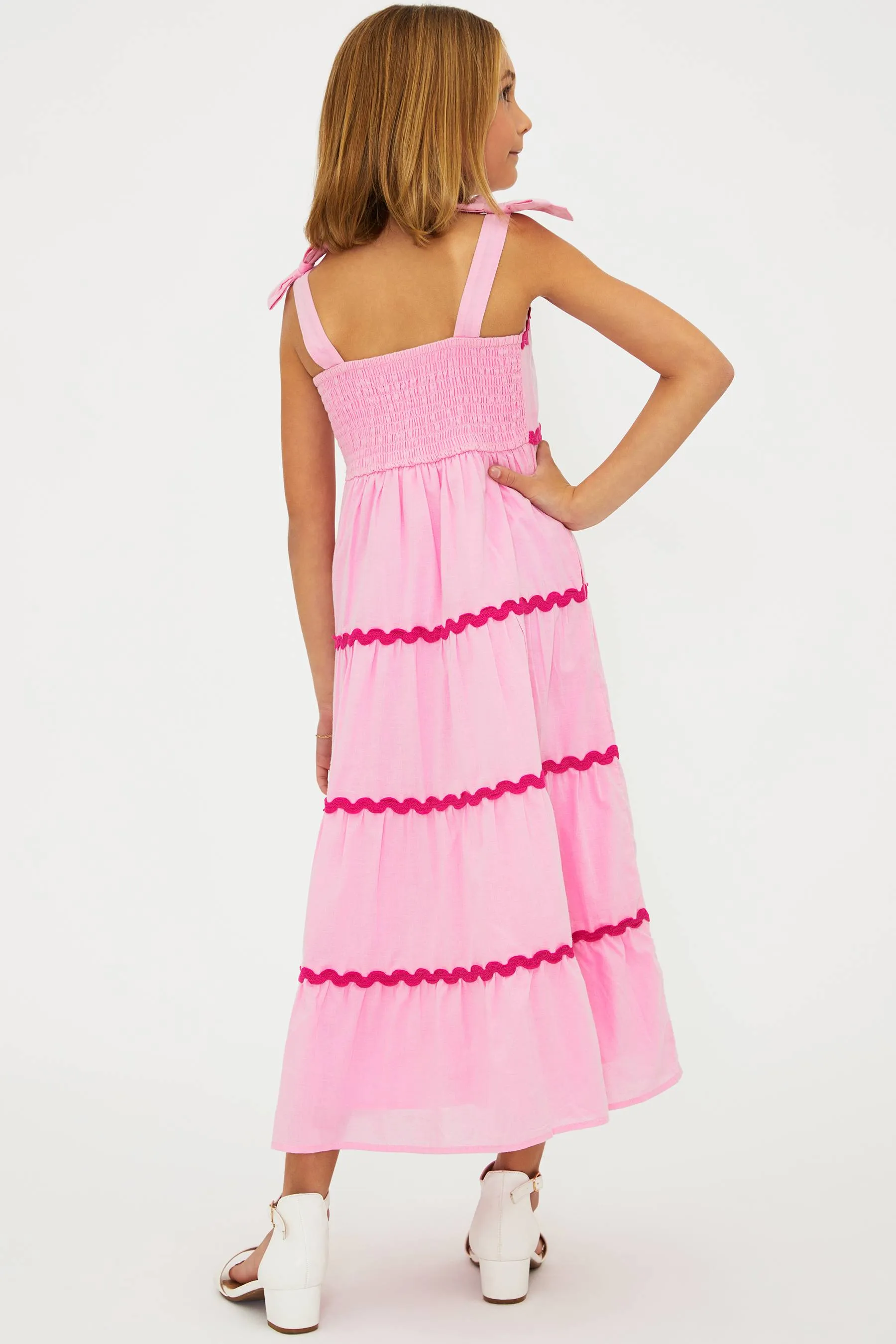 Little Charlotte Dress Sweet Berry Wave Pink sold by Beach Riot product image thumbnail 5