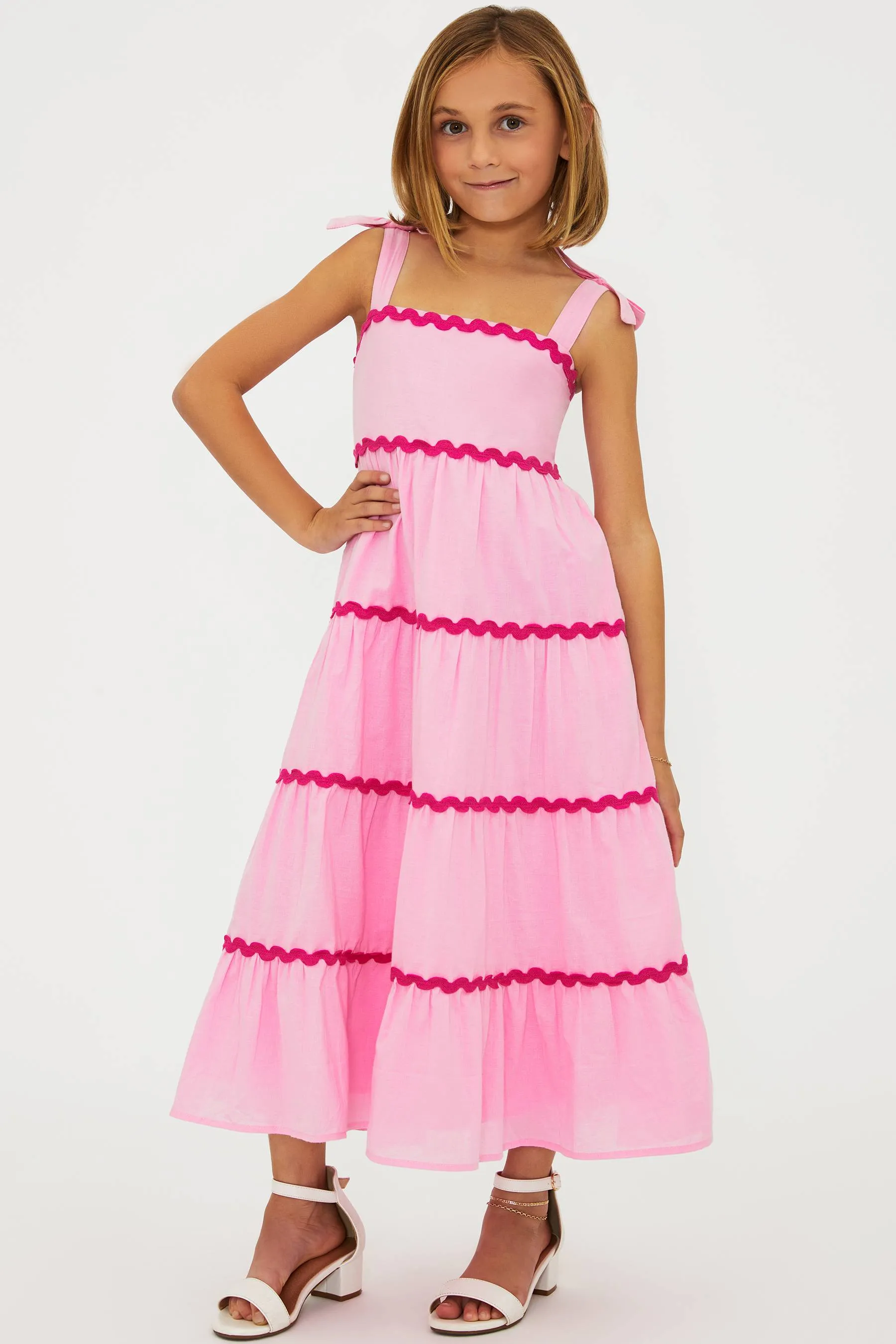 Little Charlotte Dress Sweet Berry Wave Pink sold by Beach Riot