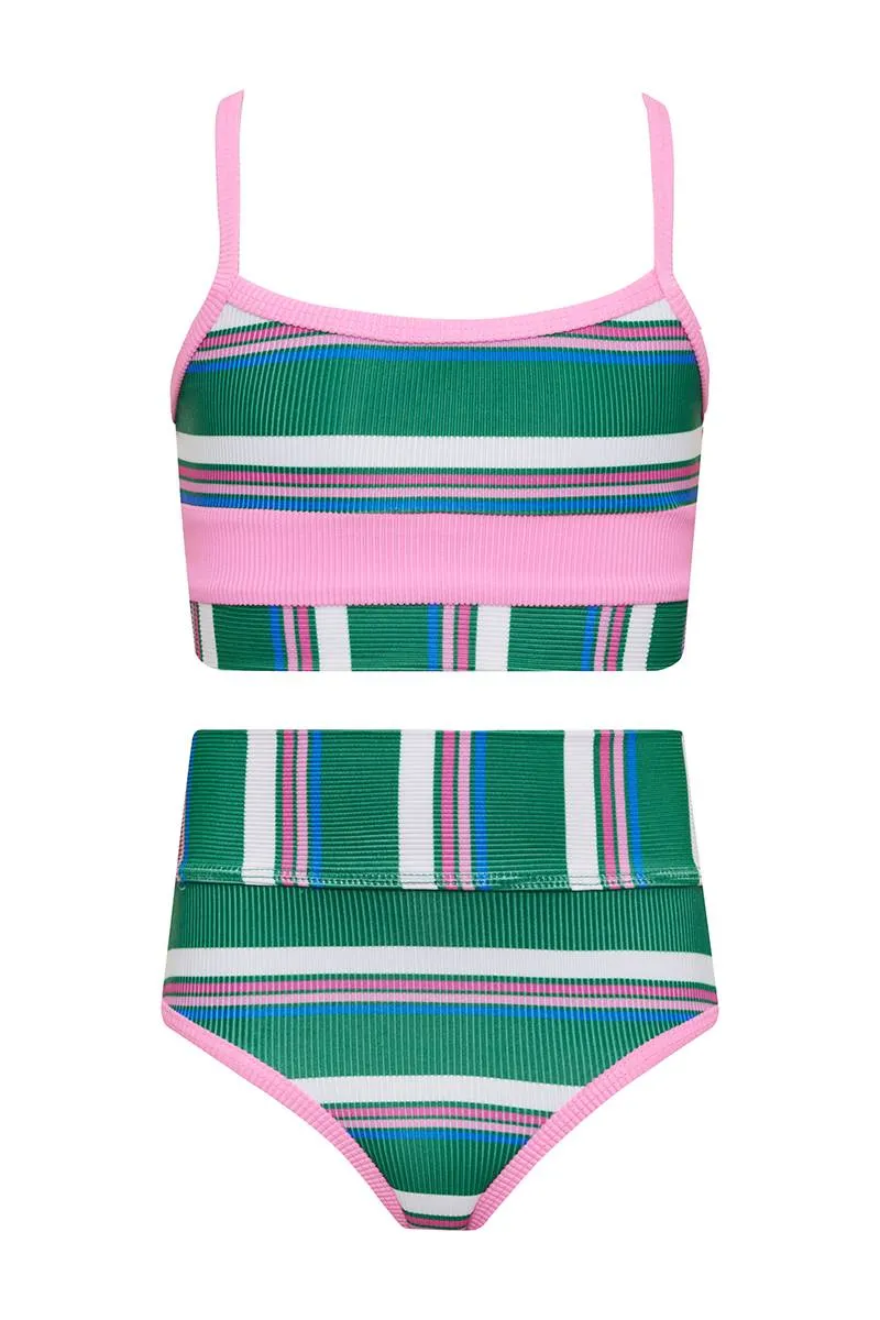 Little Eva & Emmie Set Jelly Bean Stripe sold by Beach Riot product image thumbnail 2