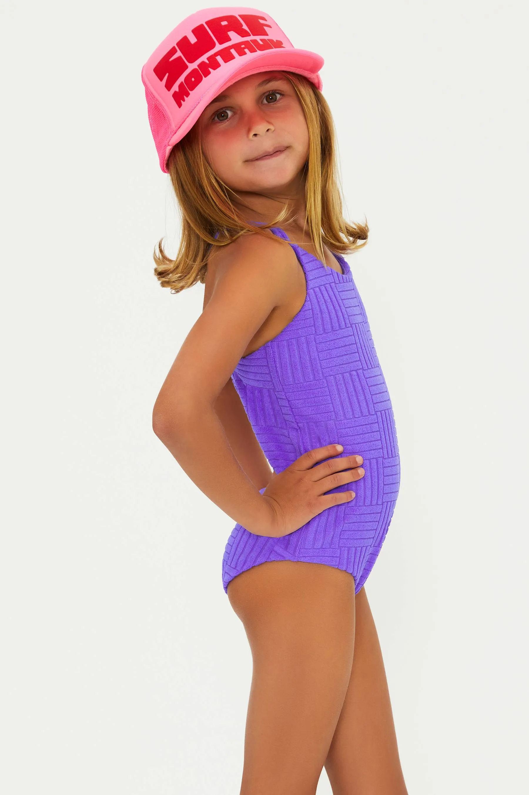 Little Julia One Piece Ultra Violet Terry sold by Beach Riot