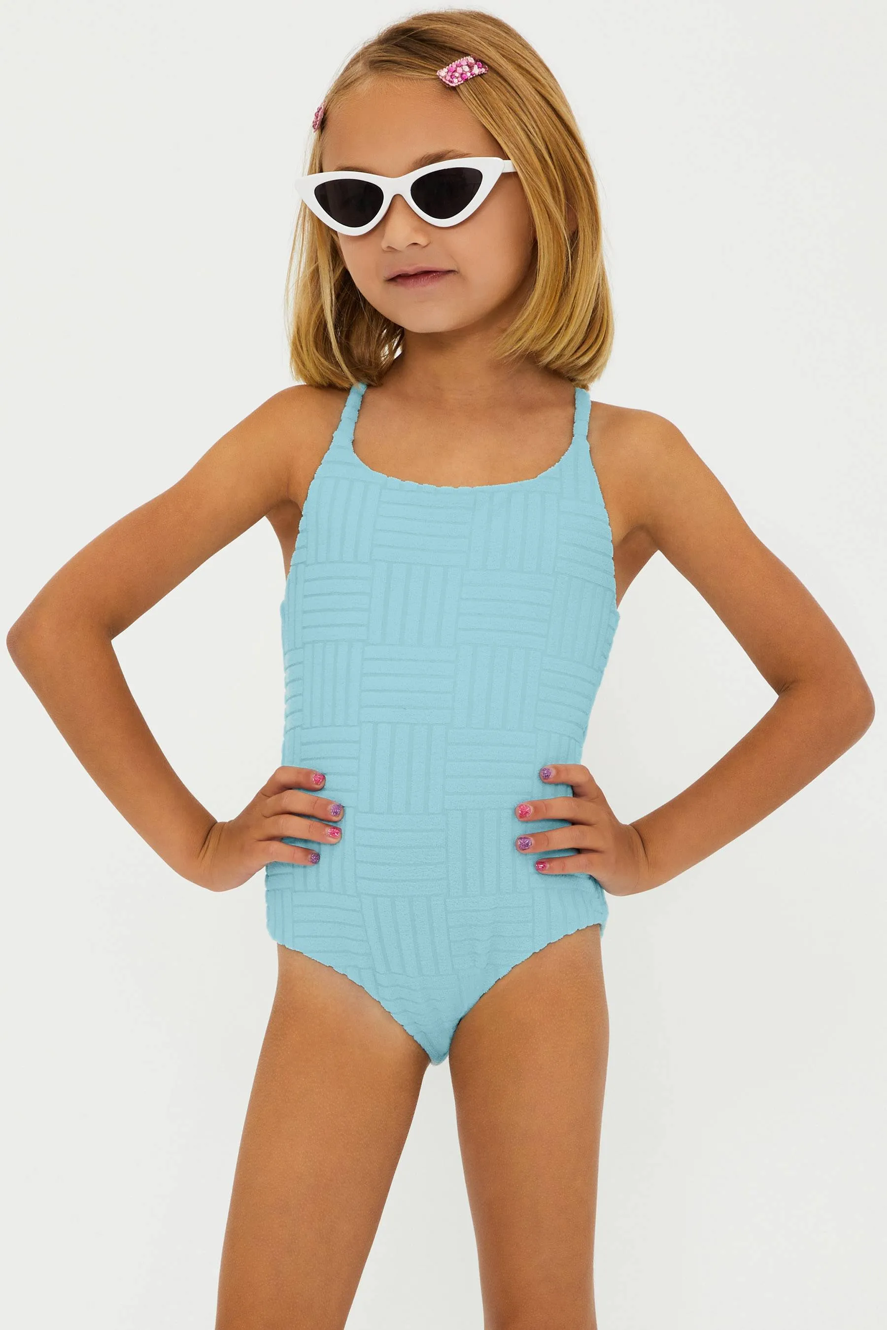 Little Julia One Piece Blueberry Ice Terry sold by Beach Riot