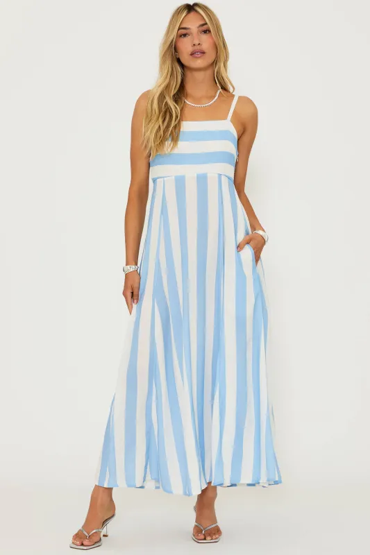 Rianne Dress Iris Stripe sold by Beach Riot