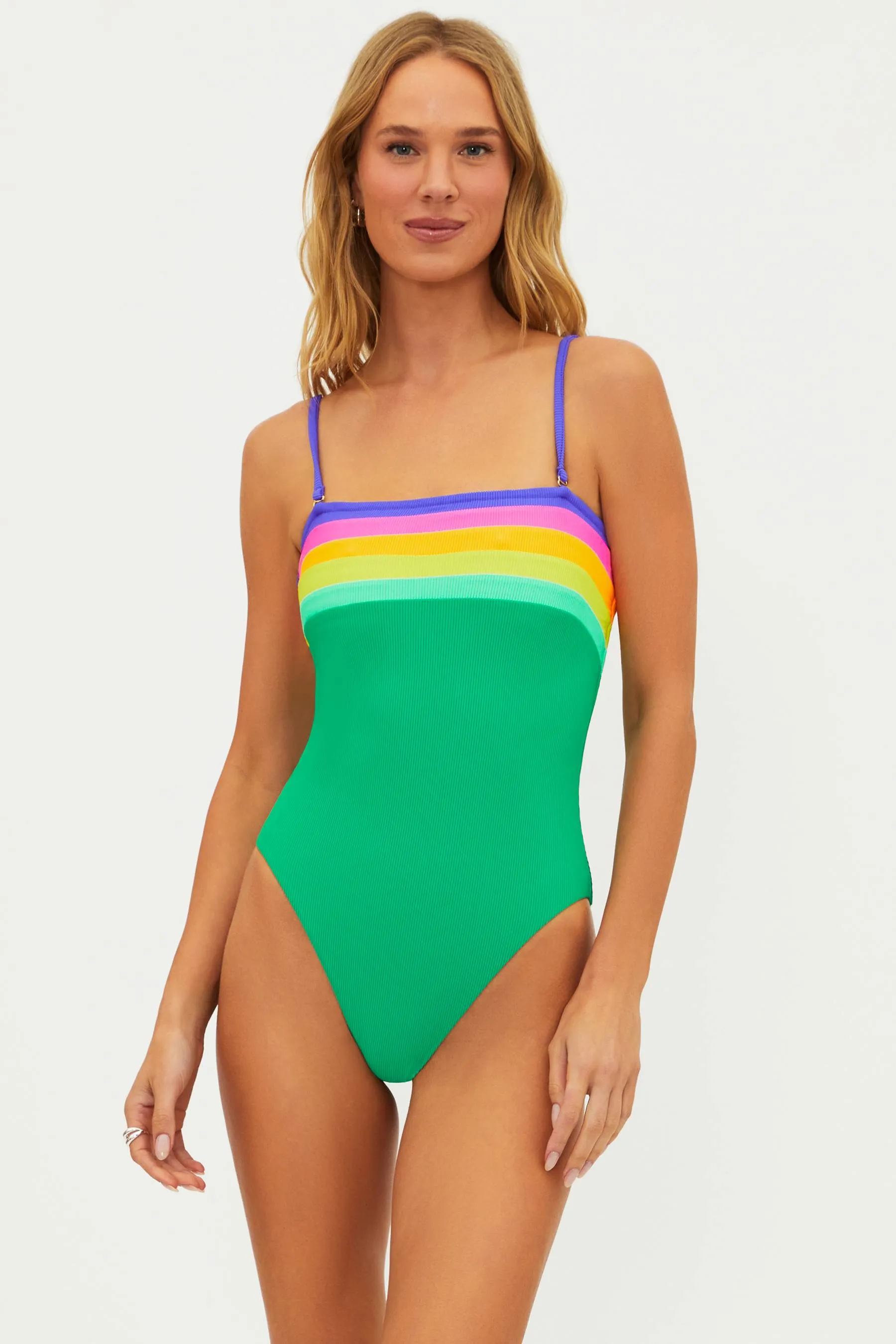 Jessa One Piece Technicolor Colorblock sold by Beach Riot