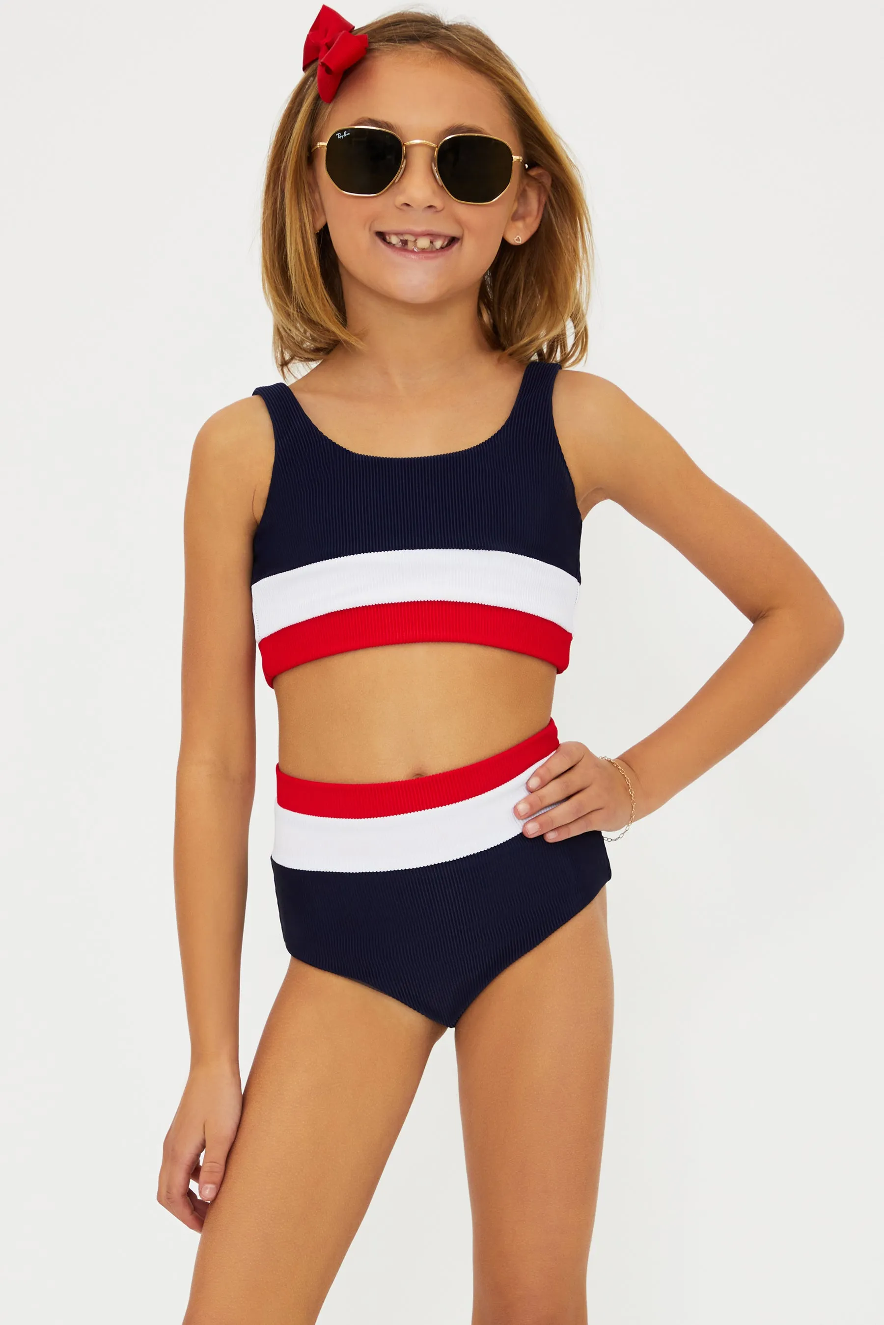 Little Mackenzie & Heidi Set Americana Colorblock sold by Beach Riot product image thumbnail 3
