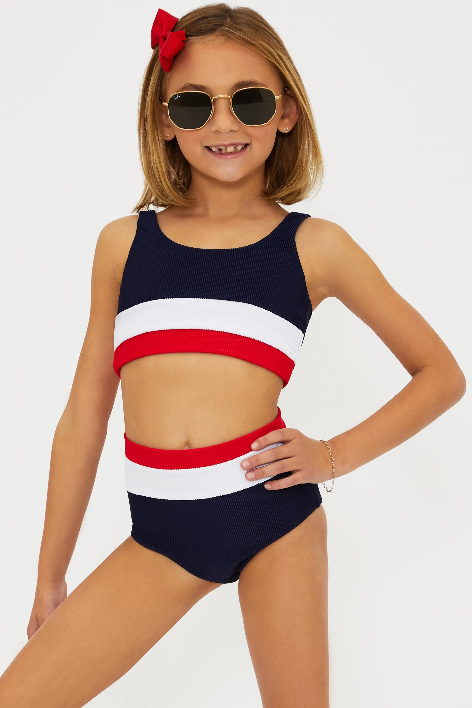 Little Mackenzie & Heidi Set Americana Colorblock sold by Beach Riot product image thumbnail 5