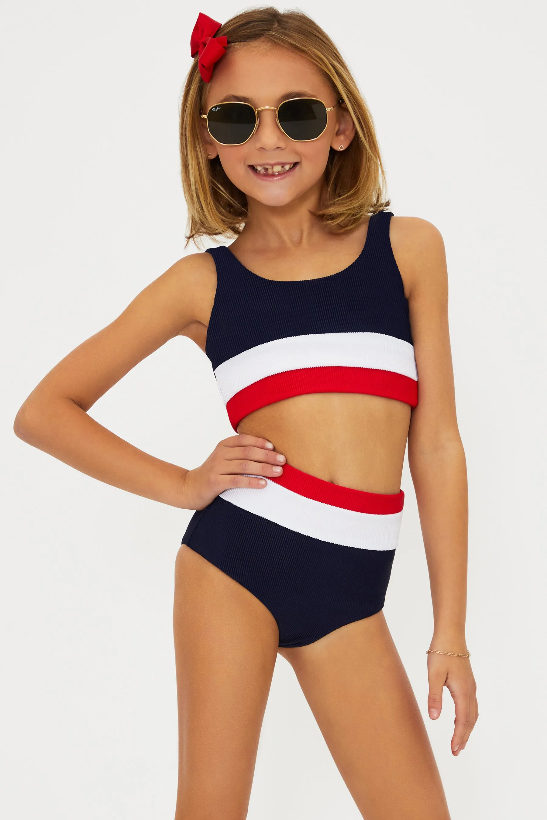 Little Mackenzie & Heidi Set Americana Colorblock sold by Beach Riot