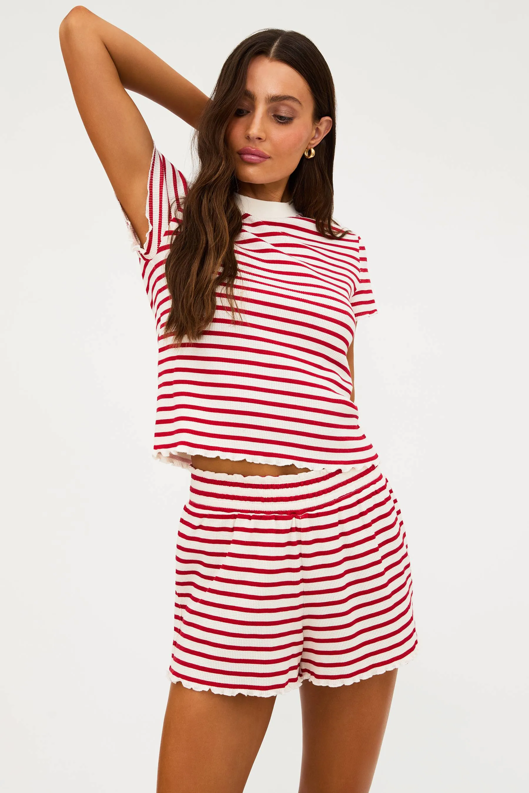 Bay Sleep Set Red Stripes Waffle sold by Beach Riot product image thumbnail 5