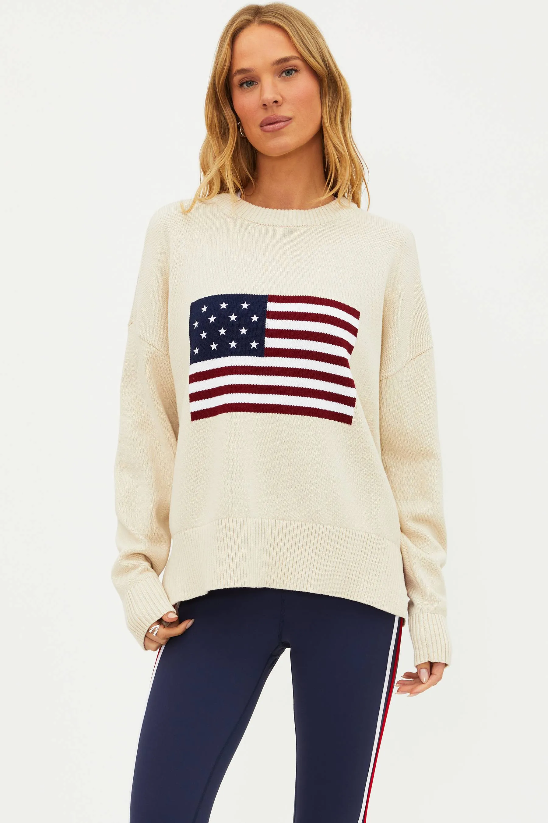 Callie Sweater Americana Ivory sold by Beach Riot