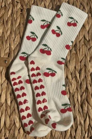 Lucky You Pilates Socks Sweet Cherry sold by Beach Riot product image thumbnail 3