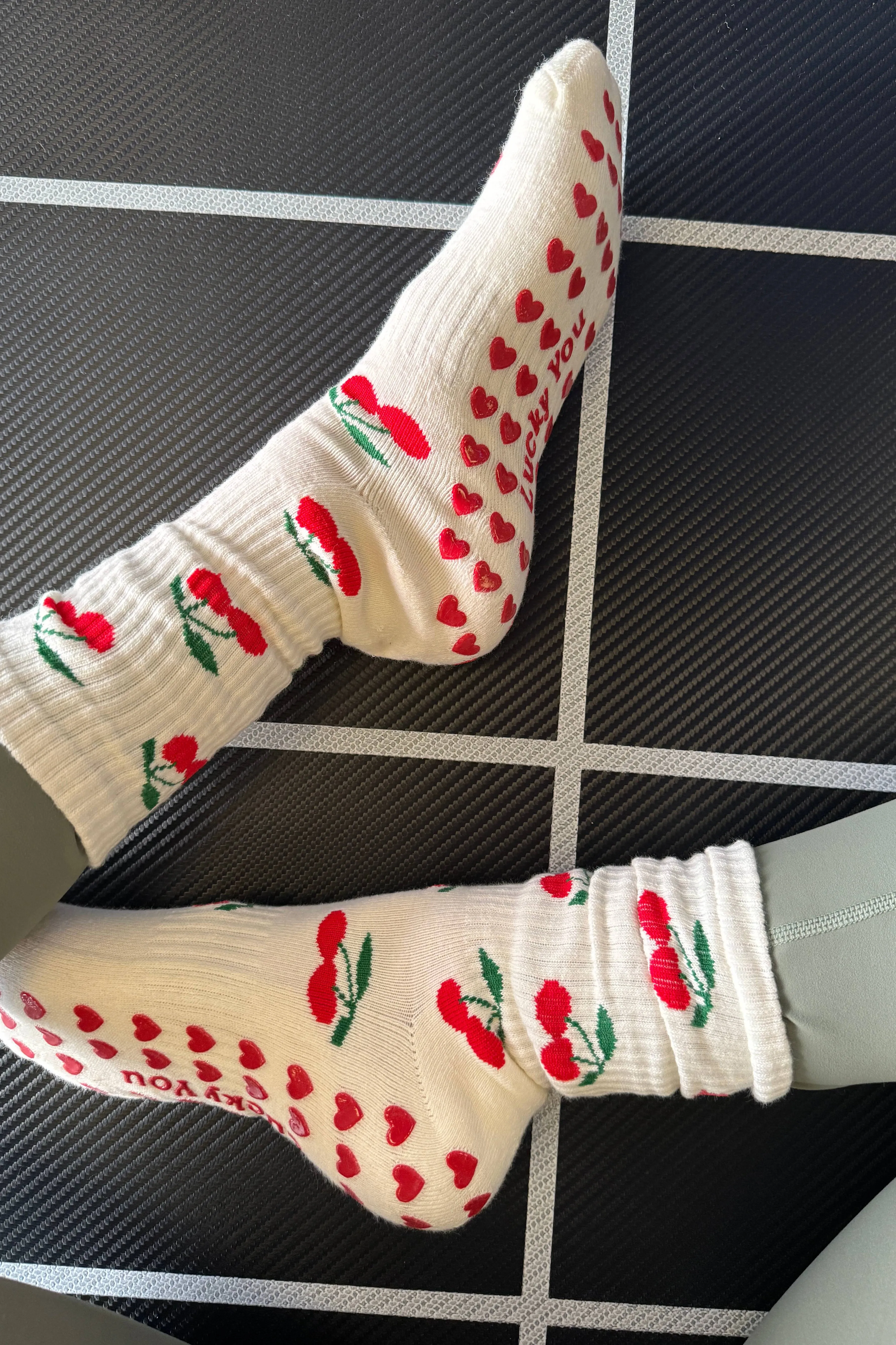 Lucky You Pilates Socks Sweet Cherry sold by Beach Riot product image thumbnail 4