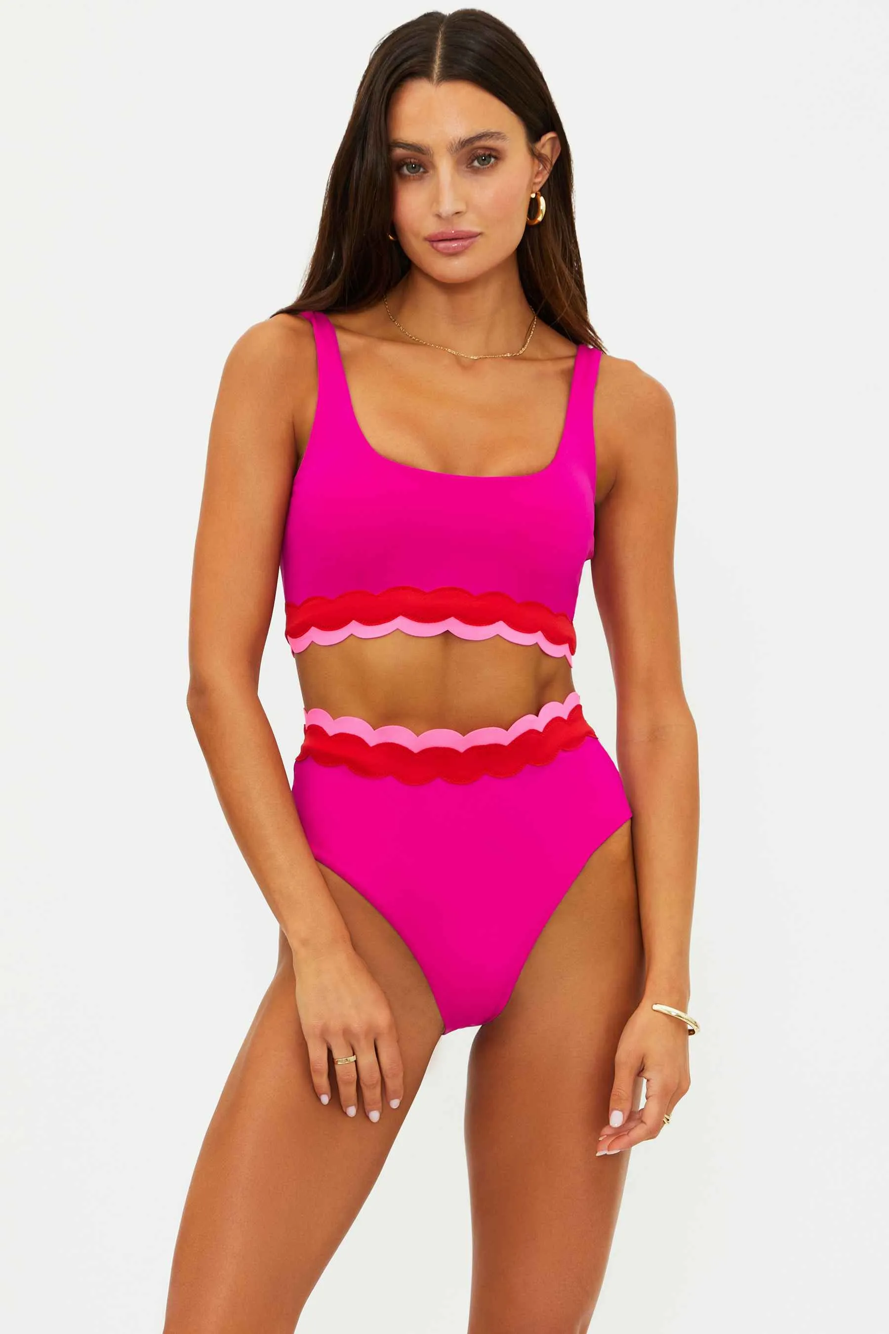 Marin Top Fuchsia Red Neon Pink Wave sold by Beach Riot product image thumbnail 5