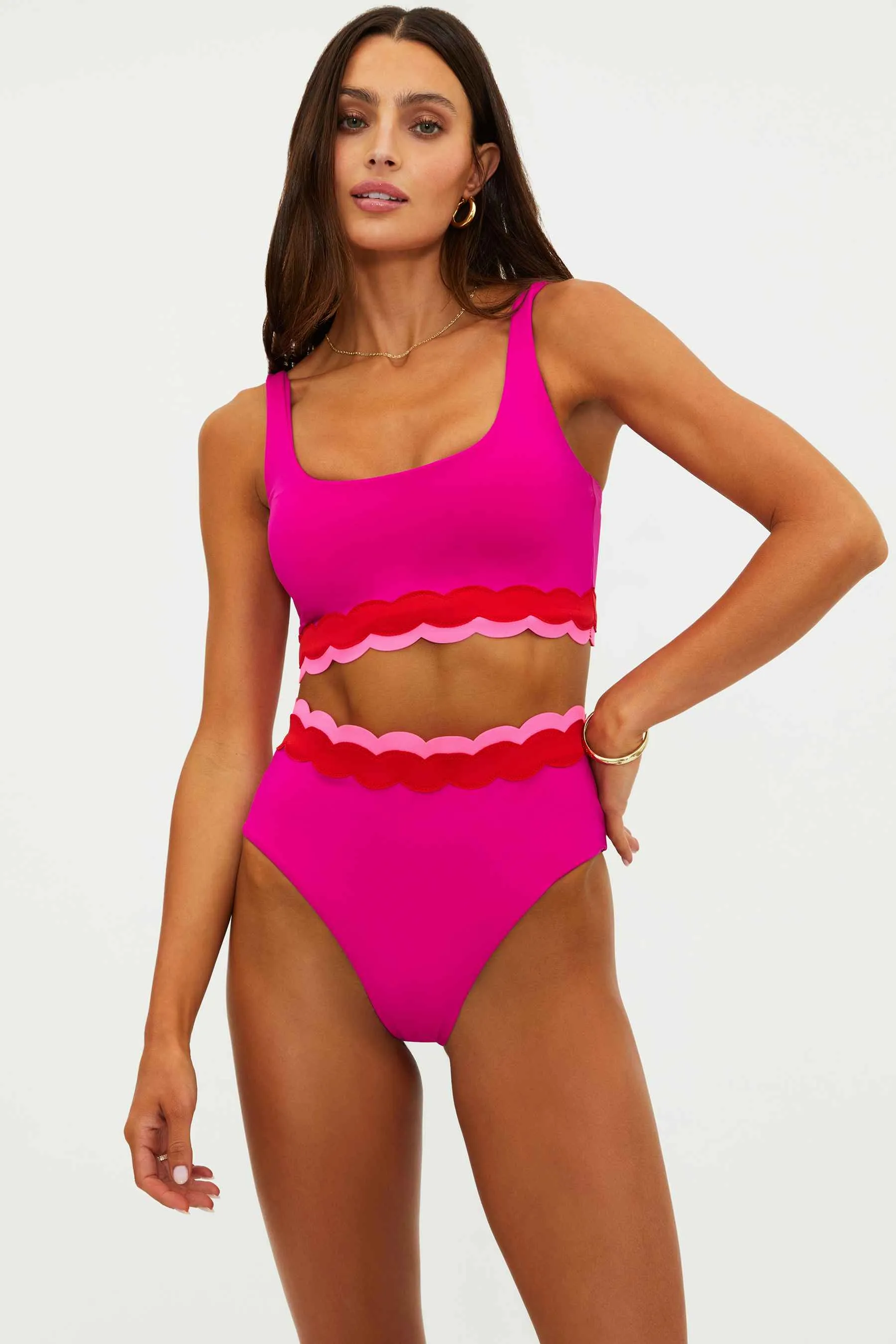 Harriet Bottom Fuchsia Red Neon Pink Wave sold by Beach Riot product image thumbnail 3