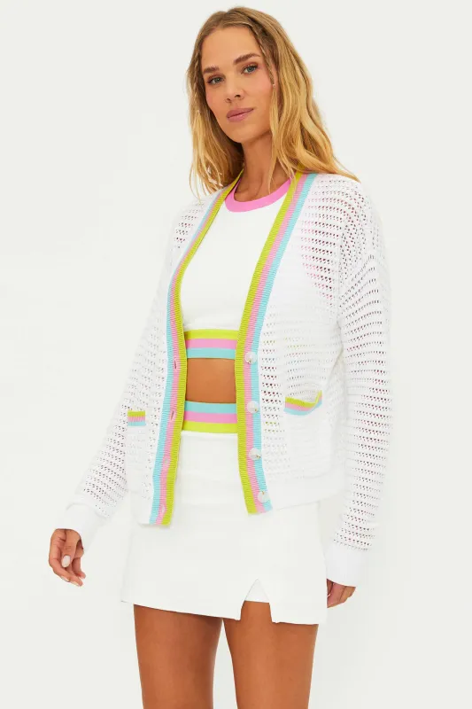 Gene Cardigan Rose Blush Colorblock sold by Beach Riot