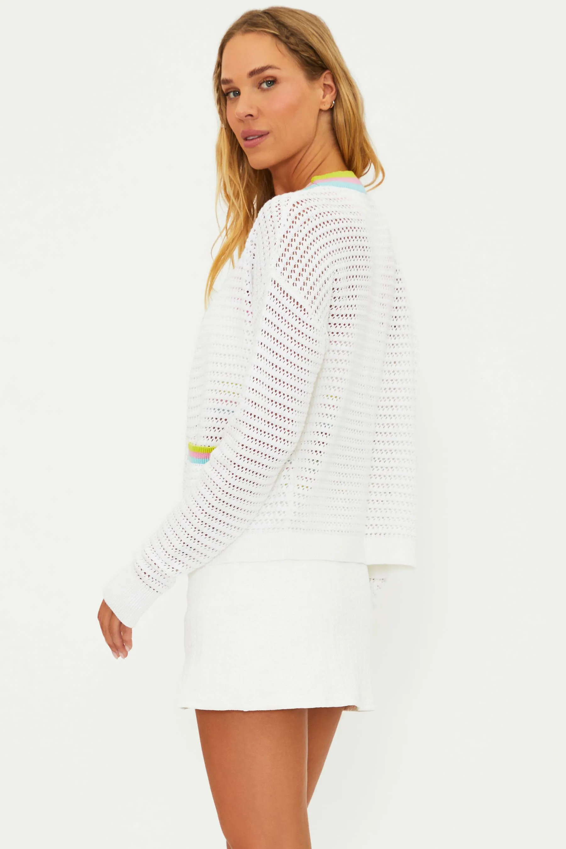 Gene Cardigan Rose Blush Colorblock sold by Beach Riot product image thumbnail 2