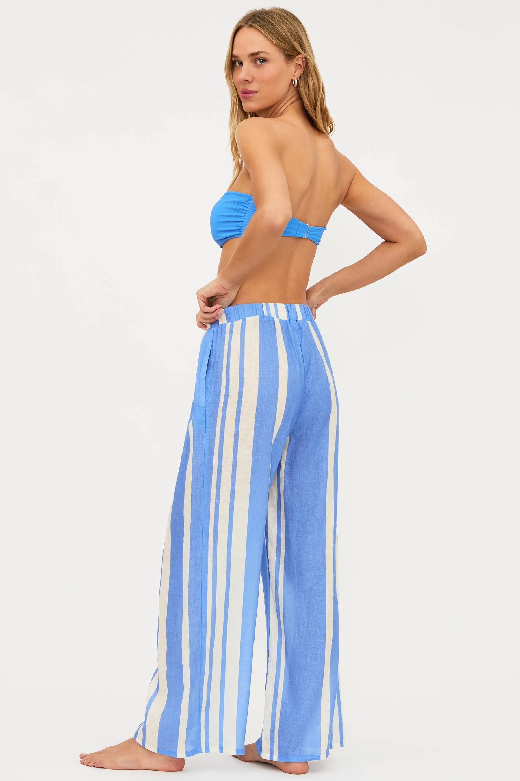 Audley Pant Harbor Stripe Linen sold by Beach Riot product image thumbnail 2