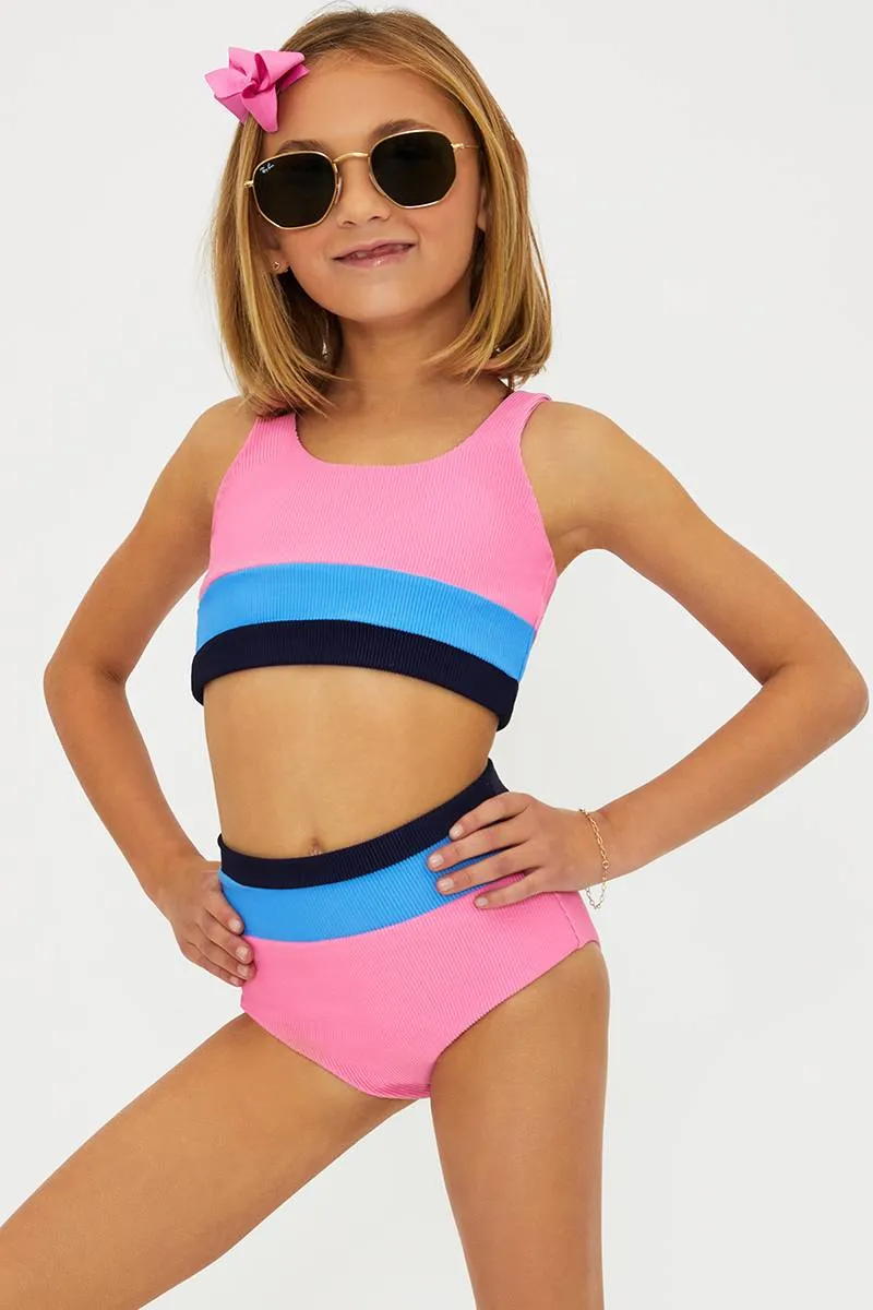 Little Mackenzie & Heidi Set Paradise Pink Colorblock sold by Beach Riot