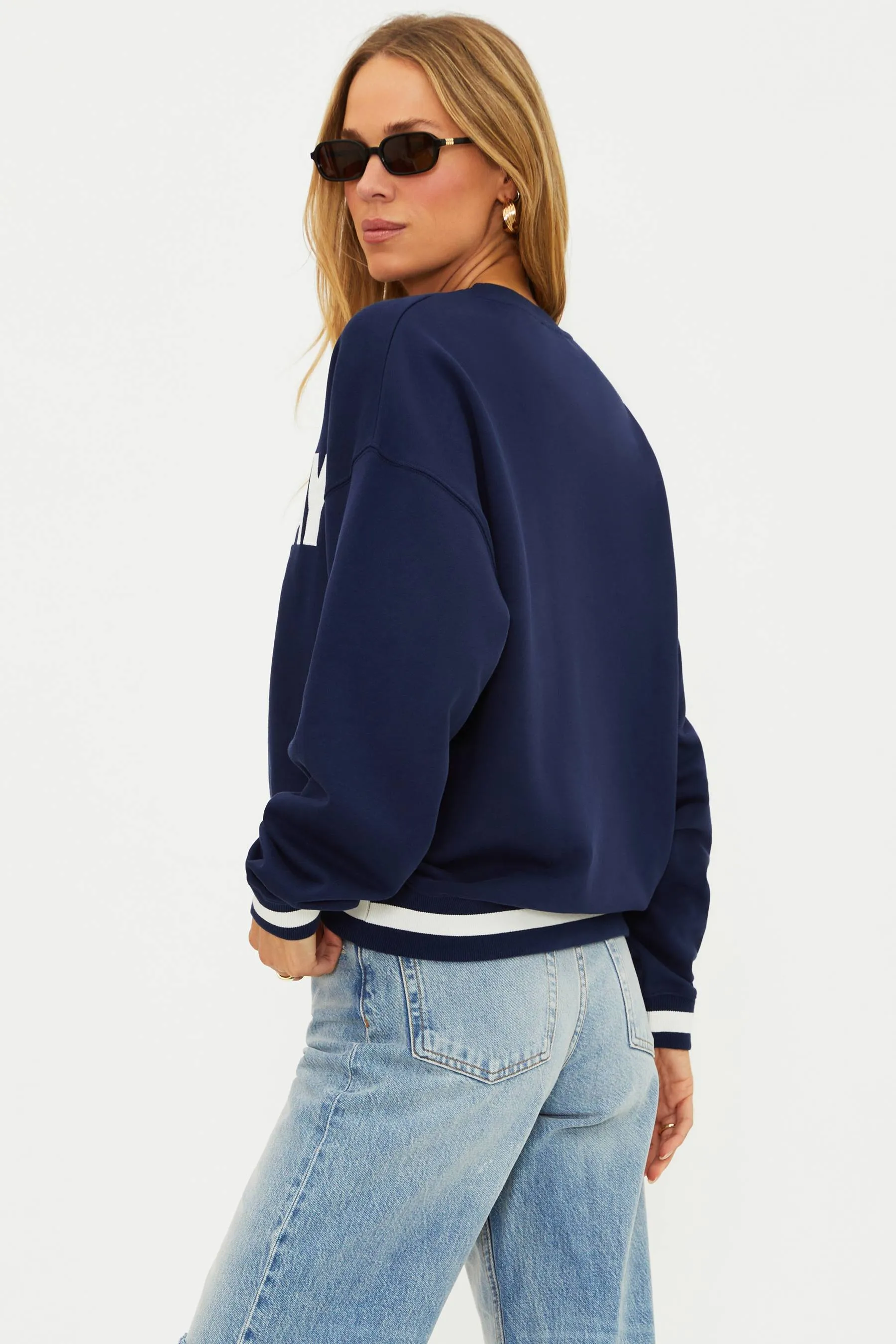 Devyn Sweatshirt Game Day Navy sold by Beach Riot product image thumbnail 3